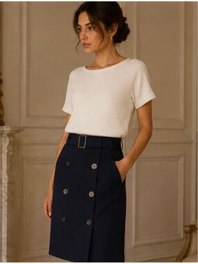 Beymen Navy Pencil Skirt Size 6 New w Tags Turkish Luxury